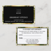 プロフェッショナルメイクアポイントメントカード金ゴールドロゴLUX 名刺 (正面/裏面)