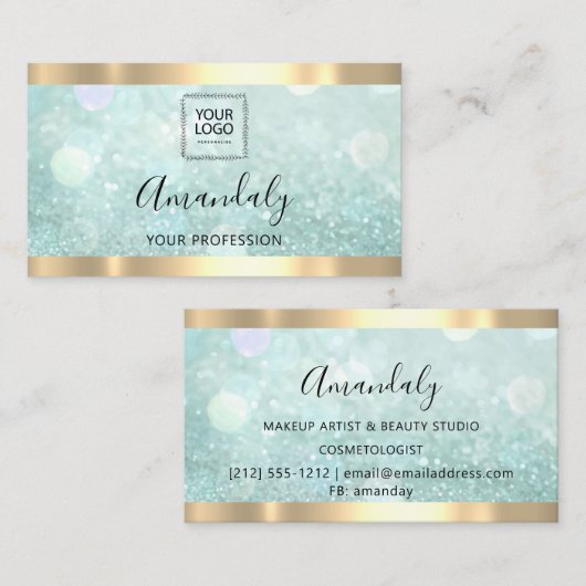 プロフェッショナルメイクエステティシャンまぶしQRロゴ 名刺 (正面/裏面)