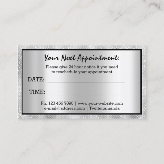 プロフェッショナルメイクメイクアイラッシュブローアポイントメント 名刺 (裏面)