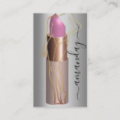 プロフェッショナルメイク体リップスティックQRコードグレー 名刺 (正面)