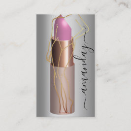 プロフェッショナルメイク体リップスティックQRコードグレー 名刺