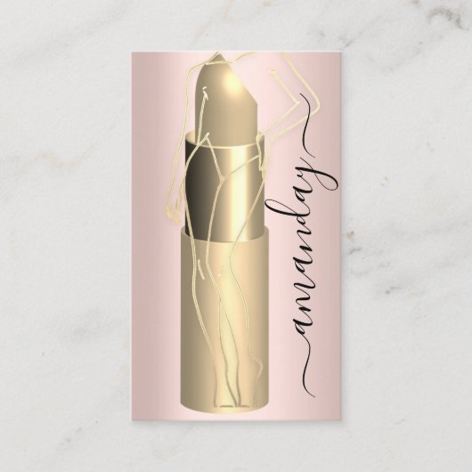 プロフェッショナルメイク体リップスティックQRコードバラ 名刺 (正面)