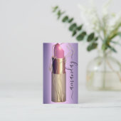 プロフェッショナルメイク体リップスティックQRコードパープル 名刺 (スタンド正面)