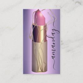 プロフェッショナルメイク体リップスティックQRコードパープル 名刺