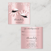 プロフェッショナルメイク爪、 ネイルマニキュアピンクドリップラッシュ スクエア名刺 (正面/裏面)