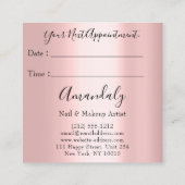 プロフェッショナルメイク爪、 ネイルマニキュアピンクドリップラッシュ スクエア名刺 (裏面)