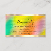 プロフェッショナルメイク爪、 ネイルラッシュ金ゴールドホログラフロゴ 名刺 (裏面)