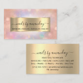 プロフェッショナルメイク爪、 ネイル技術バラ自筆証書 名刺 (正面/裏面)