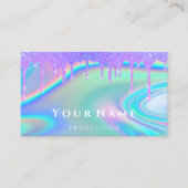 プロフェッショナルメイク爪、 ネイル自筆証書ユニコーンドリップ 名刺 (正面)