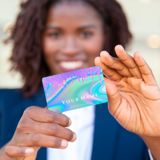 プロフェッショナルメイク爪、 ネイル自筆証書ユニコーンドリップ 名刺