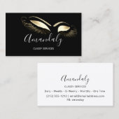 プロフェッショナルメイク白黒金ゴールドまつ毛 名刺 (正面/裏面)