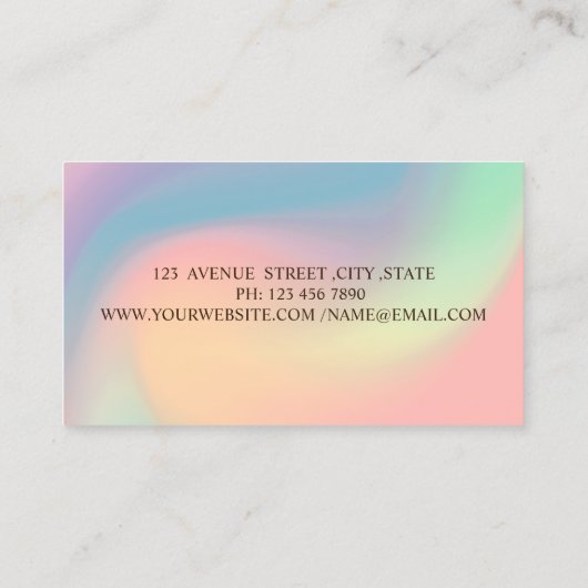 プロフェッショナルメイドクリーニングハウスホログラフィック 名刺 (裏面)