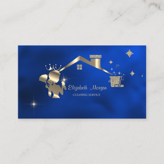 プロフェッショナルメイドクリーニングハウス王室のブルー 名刺 (正面)