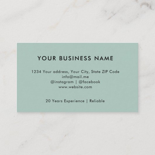 プロフェッショナルメイドハウスキーピングサービスレトロ 名刺 (裏面)