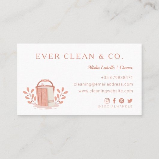 プロフェッショナルメイドハウスクリーニングサービスロゴ 名刺 (裏面)