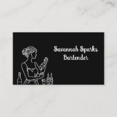 プロフェッショナルメスのバーテンダーブラックとホワイト 名刺 (正面)