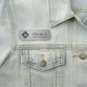 プロフェッショナルメタリックグレー会社のロゴ従業員 名札 (インサイチュ)