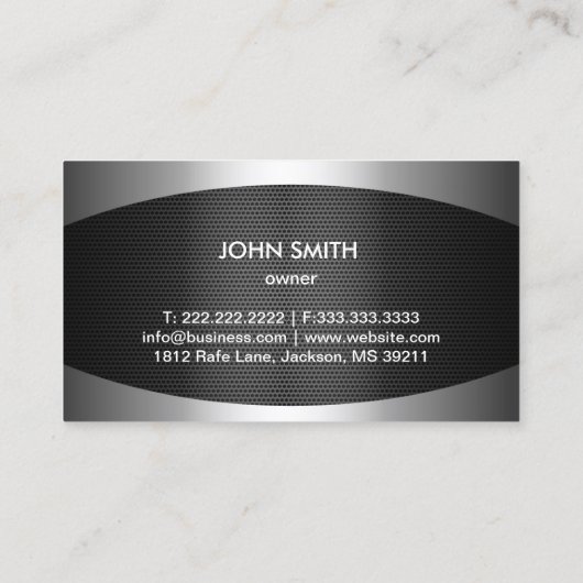 プロフェッショナルメタルバックグランドカー車の 名刺 (裏面)