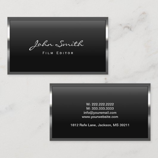 プロフェッショナルメタル枠フィルムエディタ 名刺 (正面/裏面)