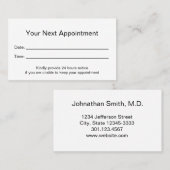 プロフェッショナルメディカルオフィスユアアポイントメントカード 予約カード (正面/裏面)