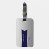 プロフェッショナルメディカルカドゥセウス金ゴールドブルー ラゲッジタグ (裏面縦)