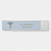 プロフェッショナルメディカル素晴らしライトブルー金ゴールドカドゥセウス サインプレート (正面)