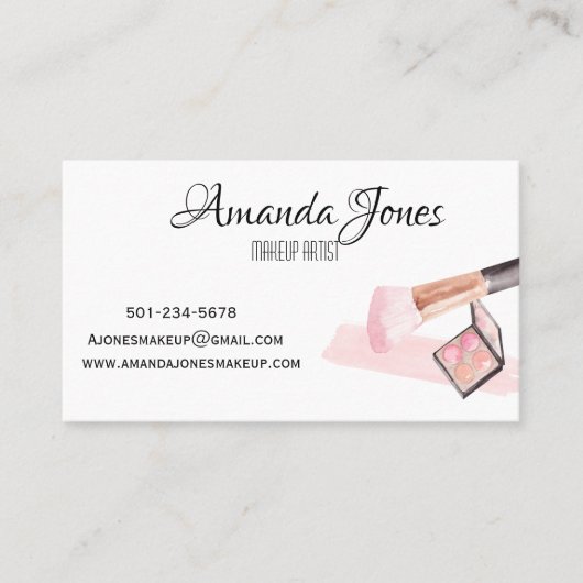 プロフェッショナルメーキャップアーティスト名刺赤面 名刺 (正面)