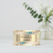 プロフェッショナルメーキャップ型ホログラフィック金ゴールドグリッター 名刺 (スタンド正面)