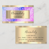 プロフェッショナルメーキャップ金ゴールドグリッターピンク 名刺 (正面/裏面)