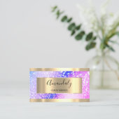 プロフェッショナルメーキャップ金ゴールドグリッターピンク 名刺 (スタンド正面)