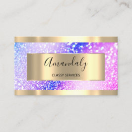プロフェッショナルメーキャップ金ゴールドグリッターピンク 名刺