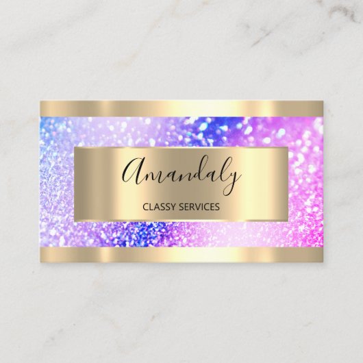 プロフェッショナルメーキャップ金ゴールドグリッターピンク 名刺 (正面)