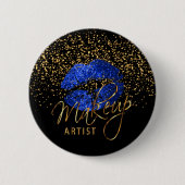 プロフェッショナルメークアップアーティストブルーリップス 缶バッジ (正面)