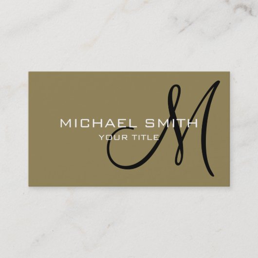 プロフェッショナルモエレガントノグラムプレーンタン 名刺 (正面)