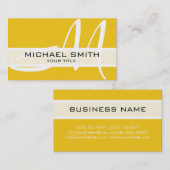 プロフェッショナルモエレガントノグラムモダン深いレモン 名刺 (正面/裏面)