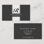 プロフェッショナルモエレガントノグラム化粧アーティストブラック 名刺 (正面/裏面)