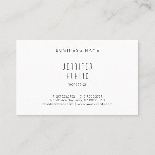 プロフェッショナルモダンお洒落エレガントデザインテンプレート 名刺 (裏面)