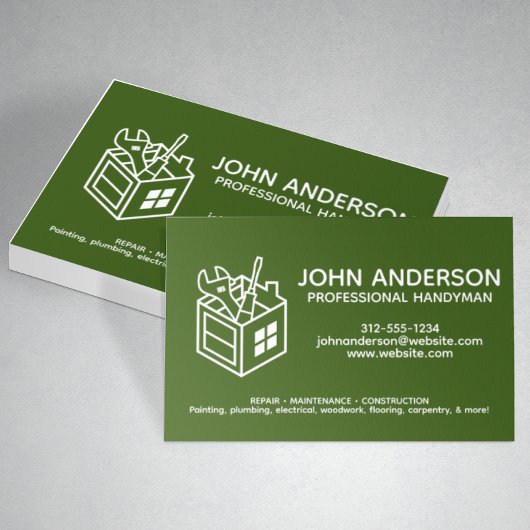 プロフェッショナルモダンのサービス緑 名刺