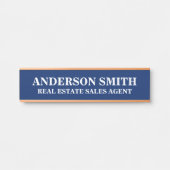 プロフェッショナルモダンのホワイトオフィス名のタイトル サインプレート (正面)