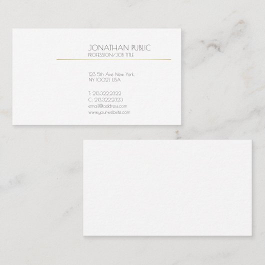 プロフェッショナルモダンの洗練されたクリーン平野 名刺 (正面/裏面)