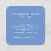 プロフェッショナルモダンの署名の青と白の写真 スクエア名刺 (裏面)