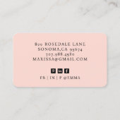 プロフェッショナルモダンほこりっぽいピンクの写真の公証人 名刺 (裏面)