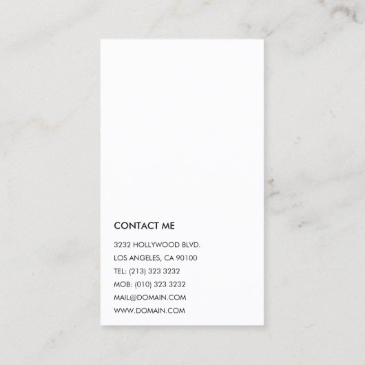 プロフェッショナルモダンインテリアデザイナーモノグラム 名刺 (裏面)