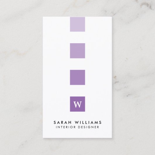 プロフェッショナルモダンインテリアデザイナーモノグラム 名刺 (正面)