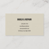 プロフェッショナルモダンウッドカーペンター 名刺 (裏面)