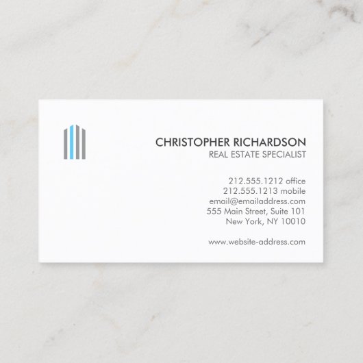 プロフェッショナルモダンエテ実在ート建物ロゴ 名刺 (裏面)