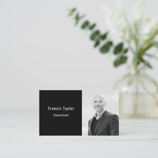 プロフェッショナルモダンエレガントの写カスタム真と文字 名刺 (スタンド正面)