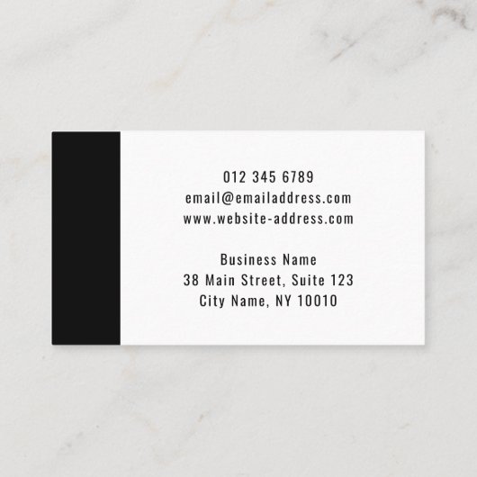 プロフェッショナルモダンエレガントの写カスタム真と文字 名刺 (裏面)