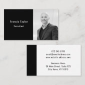 プロフェッショナルモダンエレガントの写カスタム真と文字 名刺 (正面/裏面)