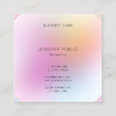 プロフェッショナルモダンエレガントカラフルデザイン スクエア名刺 (裏面)